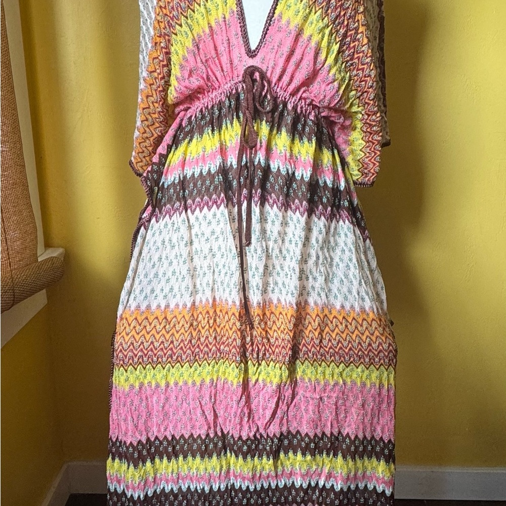 Missoni Pink and Yellow Chevron Maxi Dress
